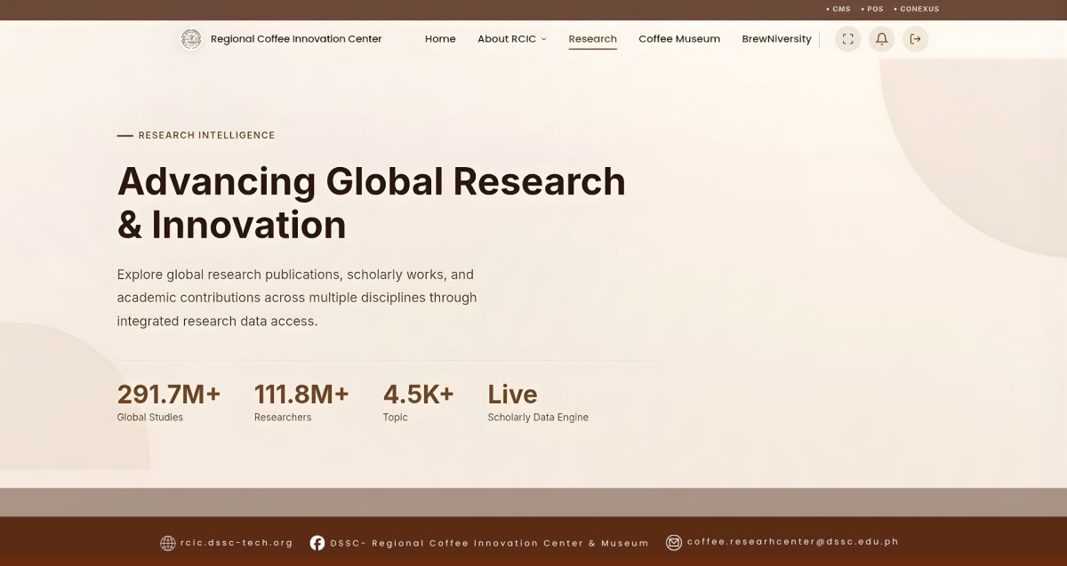 Research Intelligence & Scholarly Data Platform